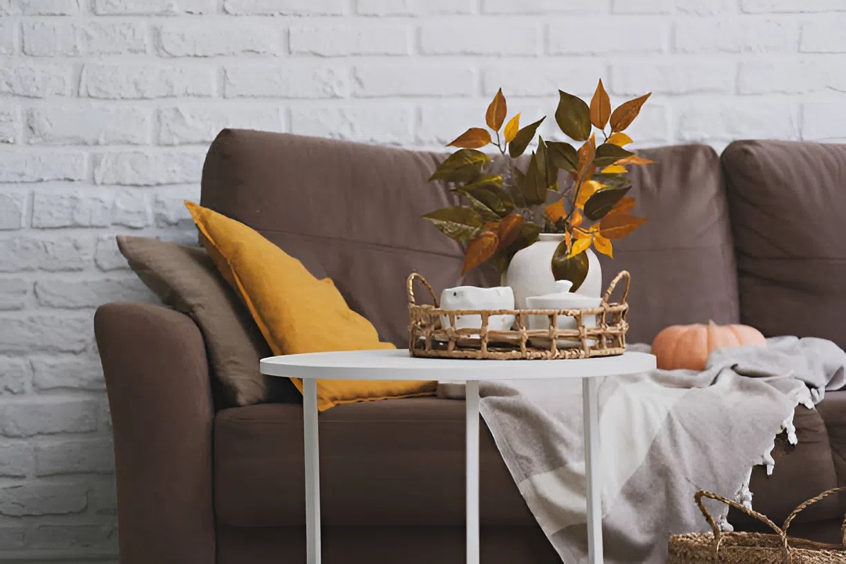 Cozy home interior with seasonal fall decor painted by a painter in Hopkinton, MA